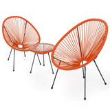 3 Piece Outdoor Seating Acapulco Chair, Modern Patio Furniture Outdoor Conversation Set