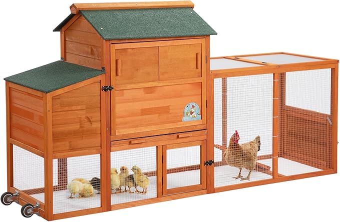 BarnBuddy Multi-Pet Chicken Coop with Egg Crate, Run & Pull-Out Tray