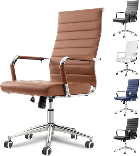 Office Desk Chair, Ergonomic Leather Modern Conference Room Chairs