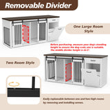 71" Double Dog Crate with Storage - Furniture Style Wooden Kennel