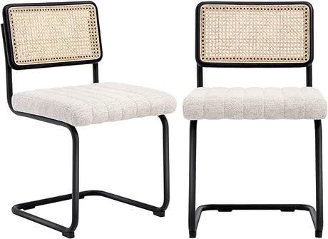 Rattan Dining Chairs with Cane Backrest