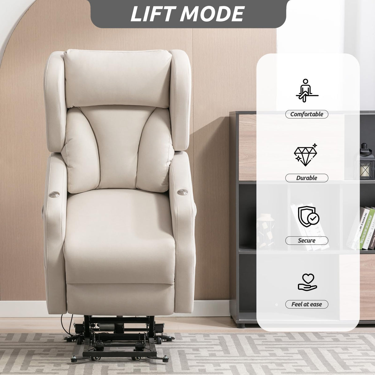 Pushable Power Lift Recliner Chair for Elderly, Modern Electric Recliner Chairs