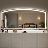 84x40 Inch Arch LED Bathroom Mirror with Dimmable Lights