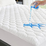 Full Mattress Protector Waterproof, 100% Waterproof Quilted Fitted Mattress Pad