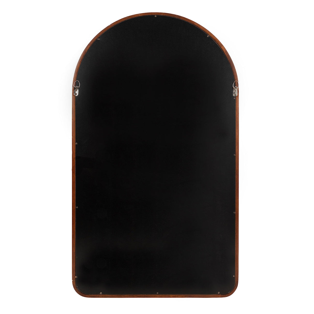 Kate and Laurel Talma Tall Arched Wall Mirror, 20 x 36, Dark Walnut, Transitional Arch Mirror with Solid Poplar Wood Frame and Rounded Frame Profile