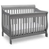 Simmons Kids Carter 6-in-1 Convertible Crib - Greenguard Gold Certified, Black Ebony+ Quiet Nights Breathable