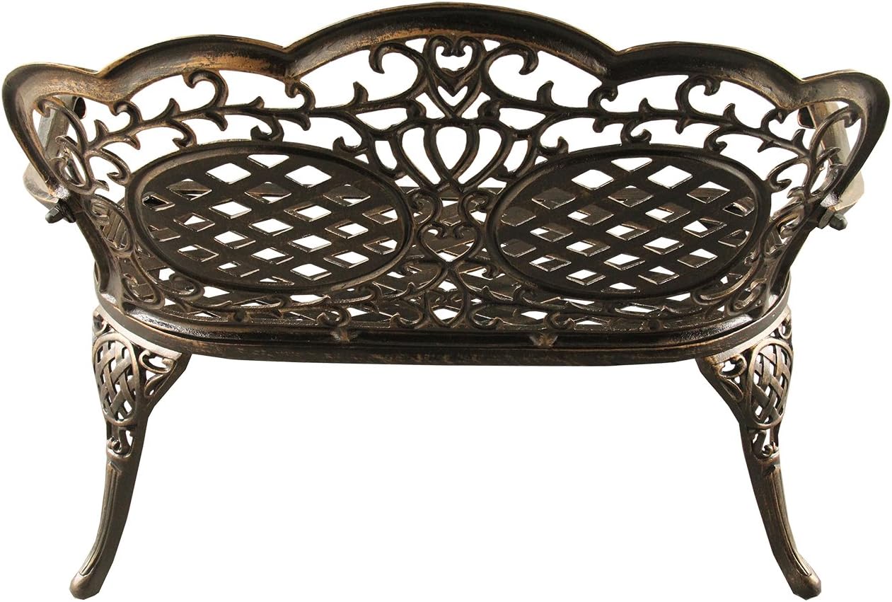 Outdoor Aluminum Loveseat Bench, Bronze