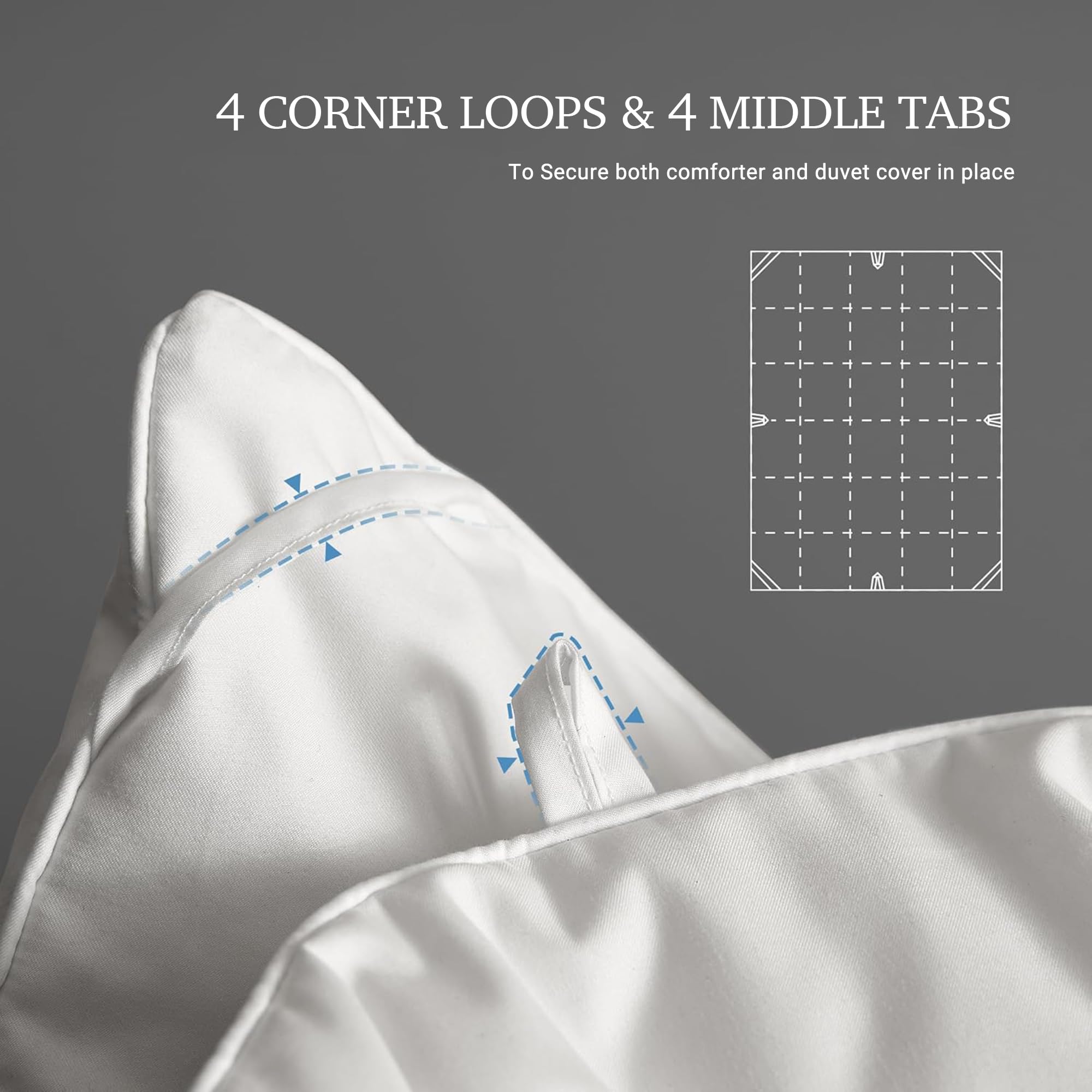 White Goose Feather Down Comforter King Size - 100% Cotton Duvet Insert