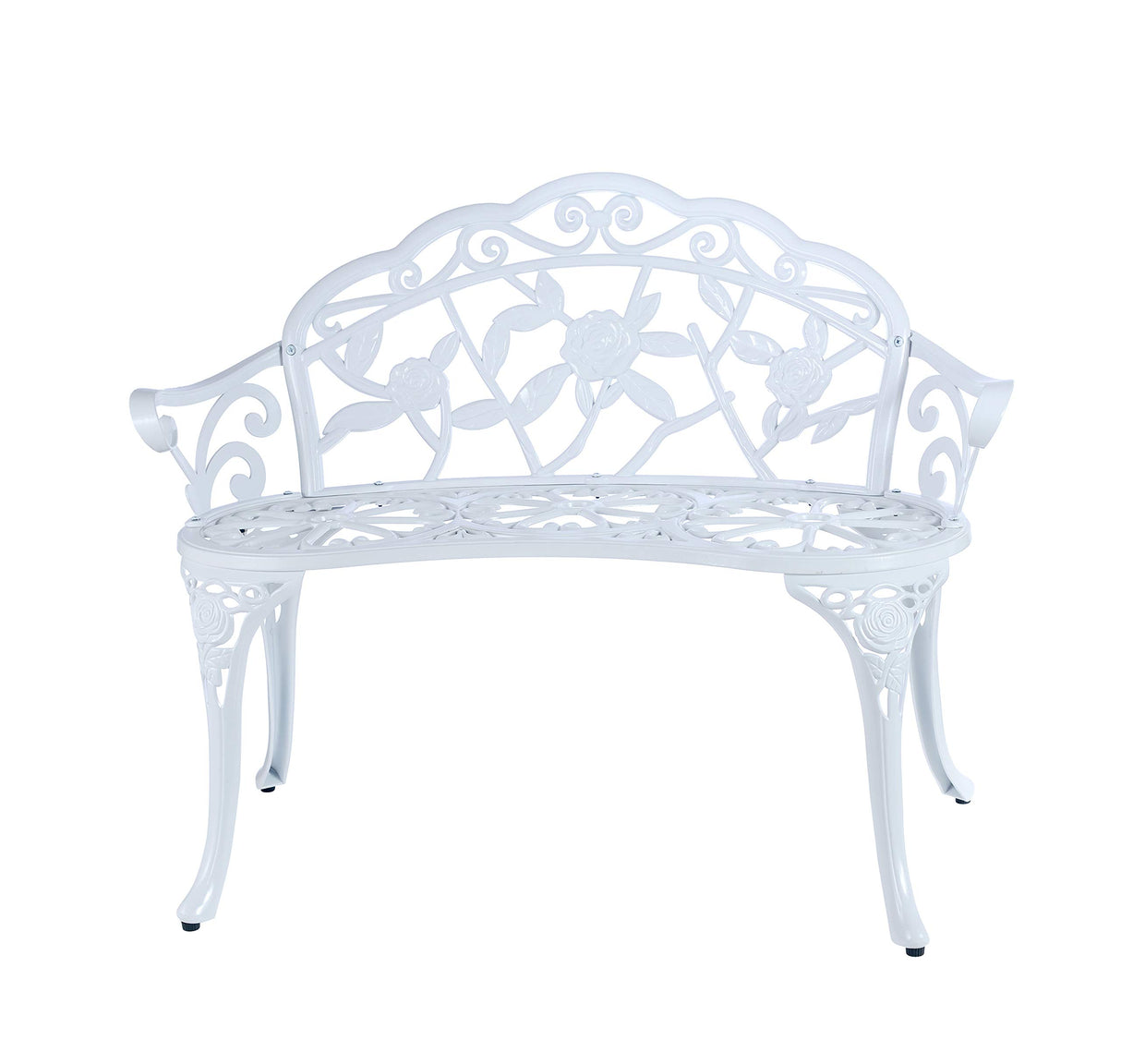Patio Balcony Bench Double Seat, Anti-Rust Cast Aluminum Patio Garden Bench