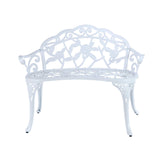 Patio Balcony Bench Double Seat, Anti-Rust Cast Aluminum Patio Garden Bench
