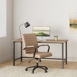 Modern Comfort Winsley Bonded Leather Mid-Back Manager Office Chair, Brown/Black
