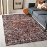 Washable Area Rug 4x6 Boho Bedroom Rug Oriental Low-Pile Indoor Rug for Living Room