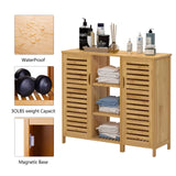 39.3 inch Bathroom Storage Cabinet, Floor Cabinet with 2 Doors and 3-Tier Open Shelf,