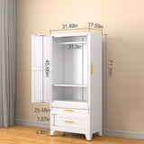 Metal Armoire Wardrobe Closet, 71 "Metal Clothing Storage Cabinet with Adjustable Shelve