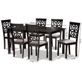 Modern and Contemporary Grey Fabric Upholstered and Dark Brown Finished Wood 7