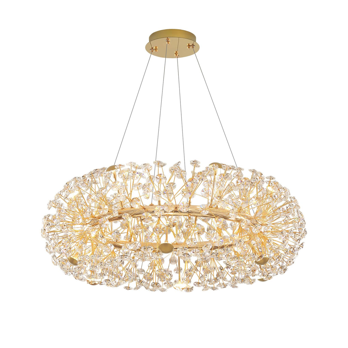 Gold Sputnik Chandelier, 12-Light Mid-Century Modern Chandelier