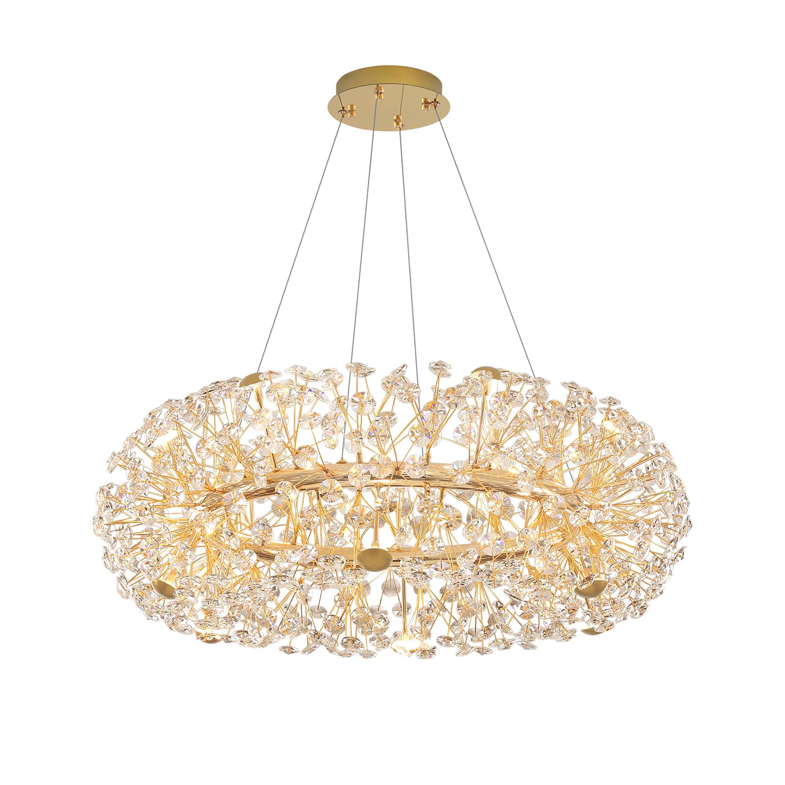 Gold Sputnik Chandelier, 12-Light Mid-Century Modern Chandelier