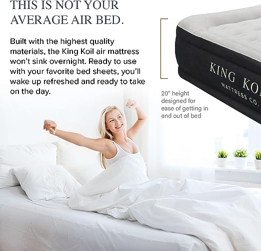 Luxury California King Air Mattress with Built-in Pump for Home