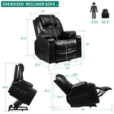 Power Lift Recliner Chair for Elderly, Lift Chair with Heat and Massage, Faux Leather