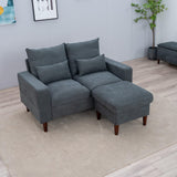 Sectional Sofa Couch L Shape Loveseat Modern Linen Love Seater Home Furniture