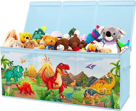 Extra Large Toy Box Chest with Flip Lid for Kids, Collapsible Oxford Toy Storage Box