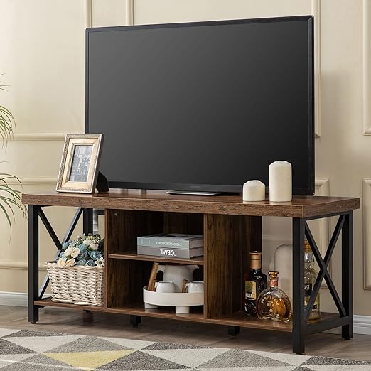 TV Stand for TV up to 55 Inches, TV Cabinet with Open Storage