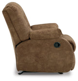 Partymate Contemporary Faux Leather Manual Rocker Recliner, Dark Brown