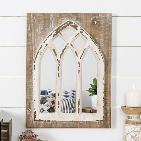 Arch Window Wall Mirror Farmhouse Cathedral Mirror Wall Decor Vintage Decorative