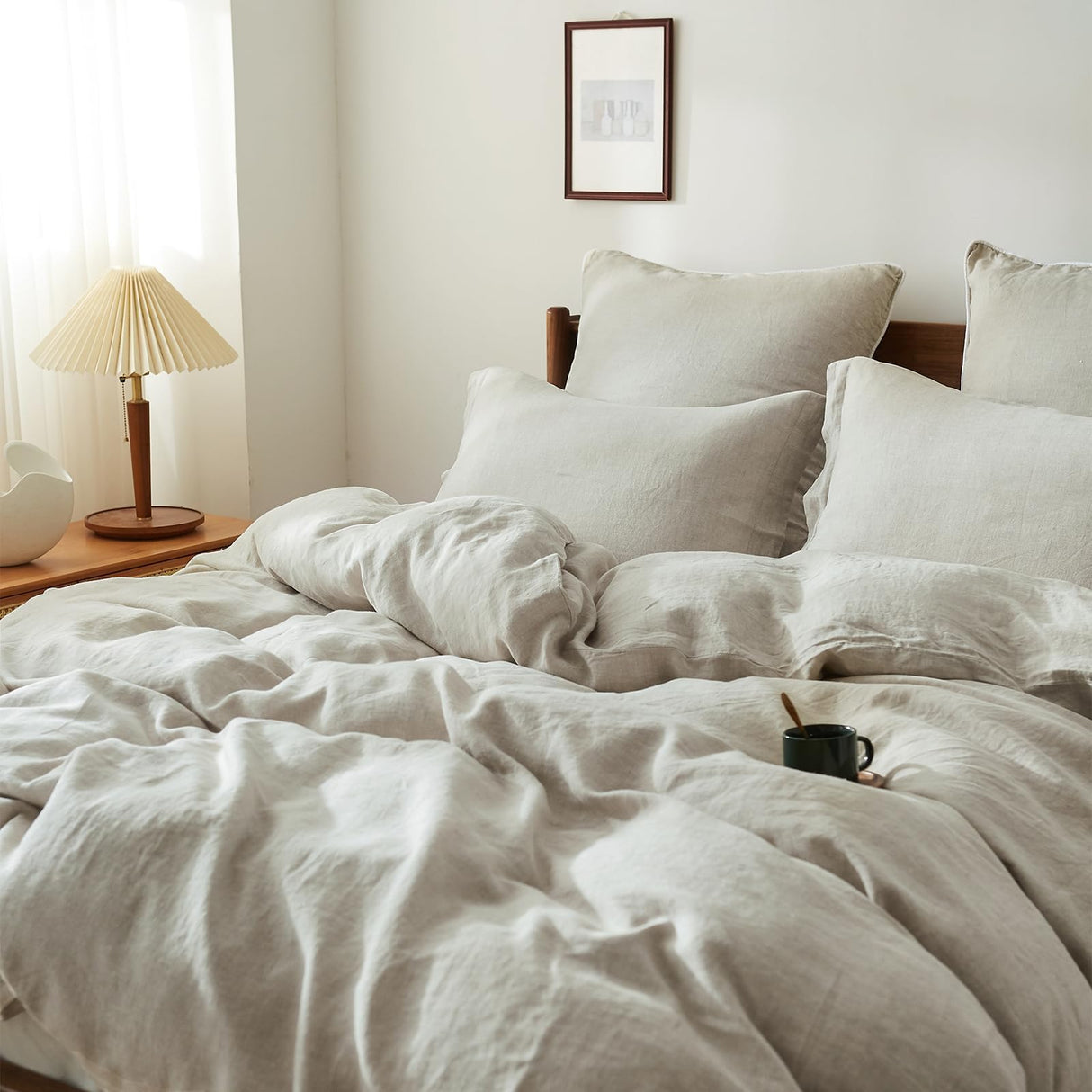 100% Linen Duvet Cover Set, Natural French Flax Linen Duvet Cover Twin Size