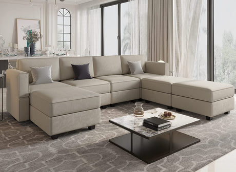 Modular Sectional Sofa U Shaped Sectional Couch with Reversible Chaises