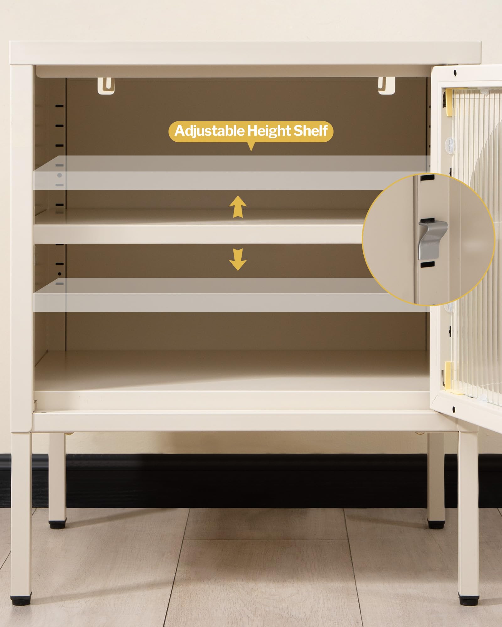 Nightstand Set of 2 - Mid-Century Modern White Night Stands