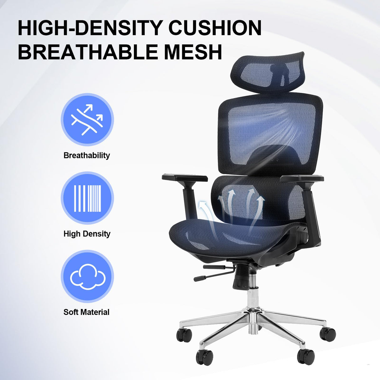 A100 Ergonomic Office Chair, Home Office Chair, with 3D Armrests and Adjustable