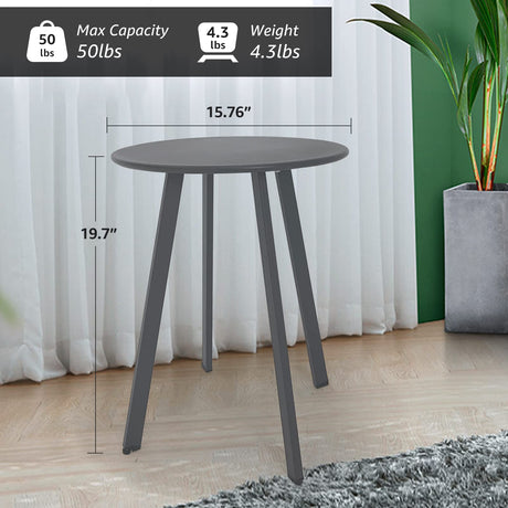 Outdoor Side Table, Weather Resistant Patio Small Side Table Outdoor Indoor Round