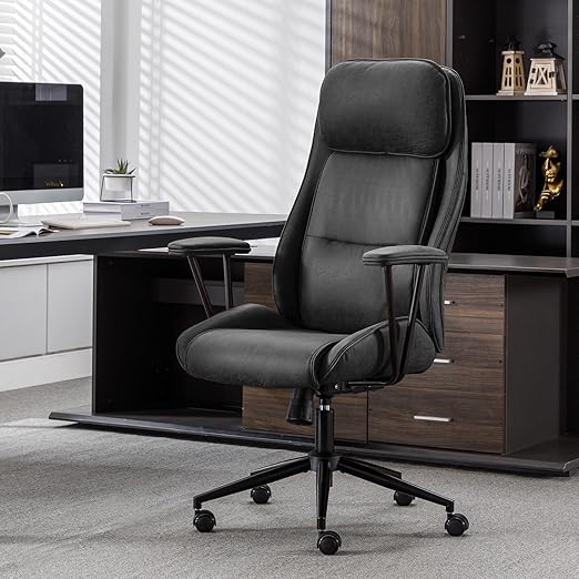 Executive Chair Mid Century Office Modern Chair,55° Reclining High Back Desk Chair