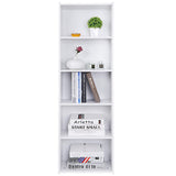 5-Tier Bookcase, Freestanding Wood Open Bookshelf Storage Rack for CDs Movies Books