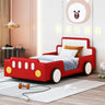 Twin Race Car Bed Frame with Wheels - Kids Platform Bed