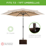 150lb Capacity Portable Steel Umbrella Base Stand for Outdoor, Patio, Garden