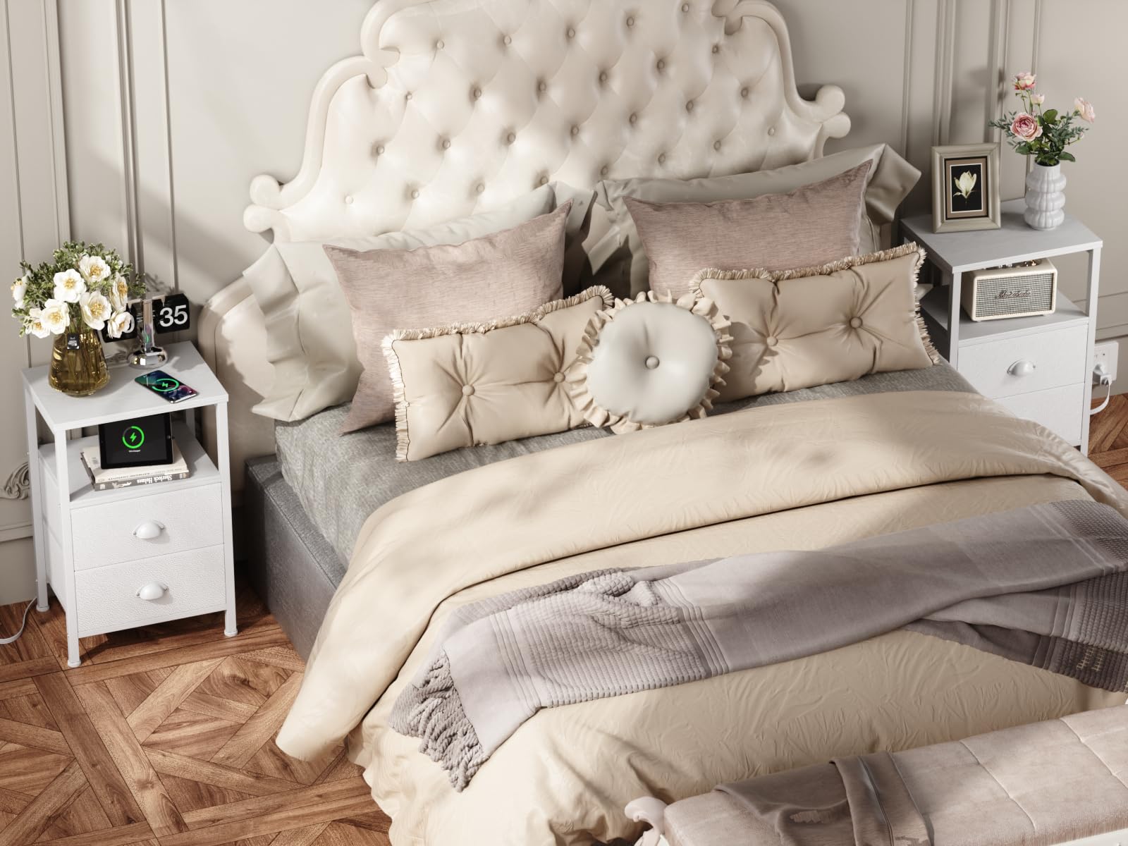 Nightstands Set of 2, End Tables Set