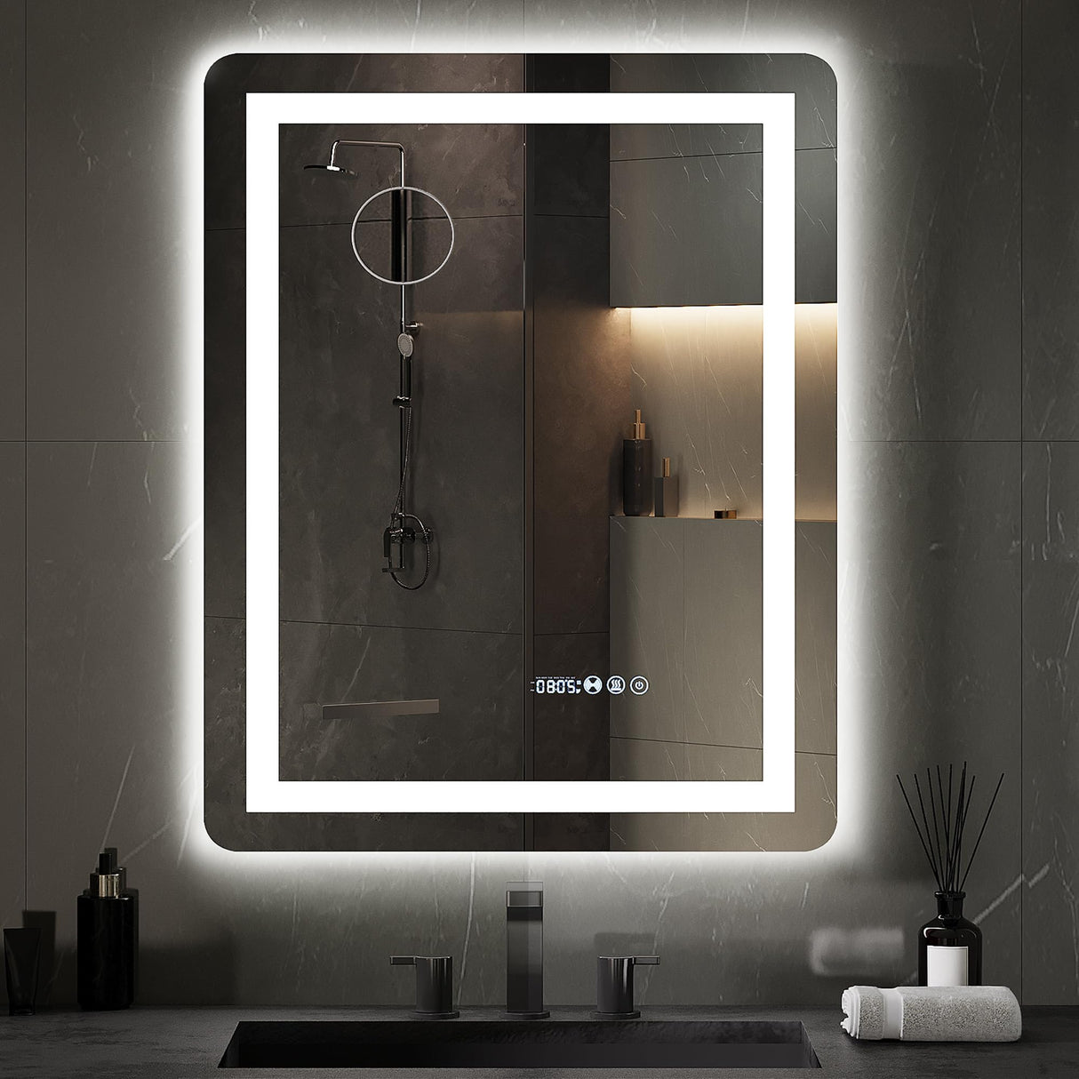 24x32 LED Bathroom Mirror with Motion Sensor & Anti-Fog