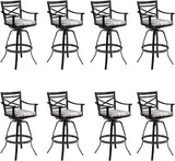 Sunbrella Outdoor Bar Stools Set of 4-30" H Aluminum Swivel Patio Bar Height Bar Stools