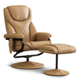 Recliner with Ottoman, Reclining Chair with Massage, 360 Swivel Living Room Chair Faux