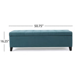 Mission Fabric Storage Ottoman, Dark Teal Dimensions: 19.25”D x 50.75”W x 16.25”H