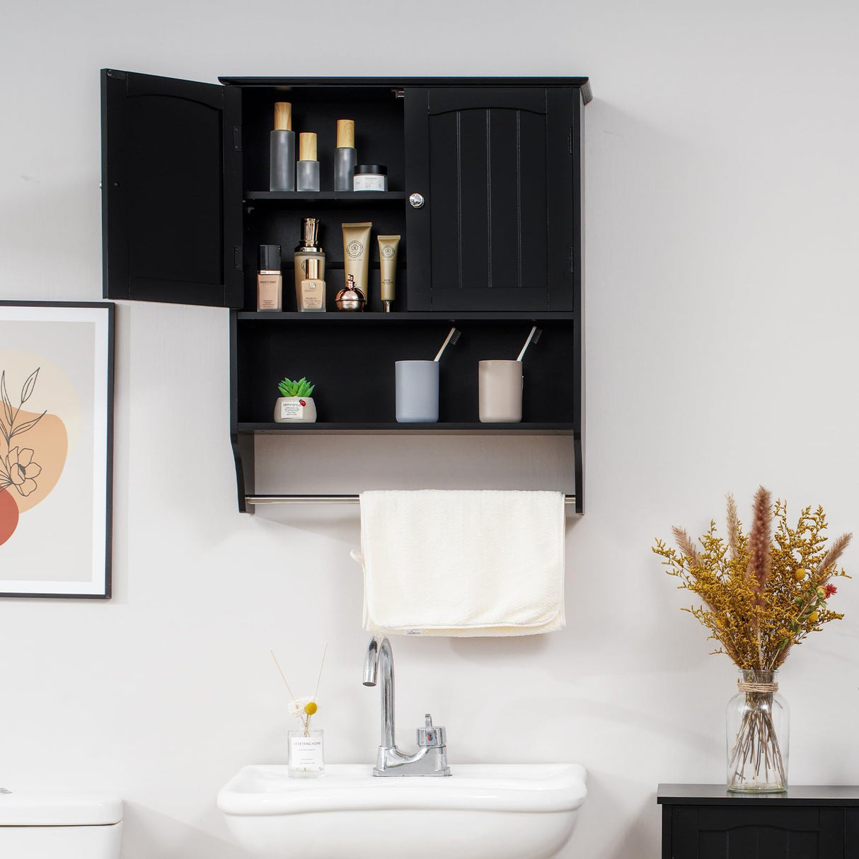 Storage Cabinet with Adjustable Shelves Bathroom Wall Cabinet