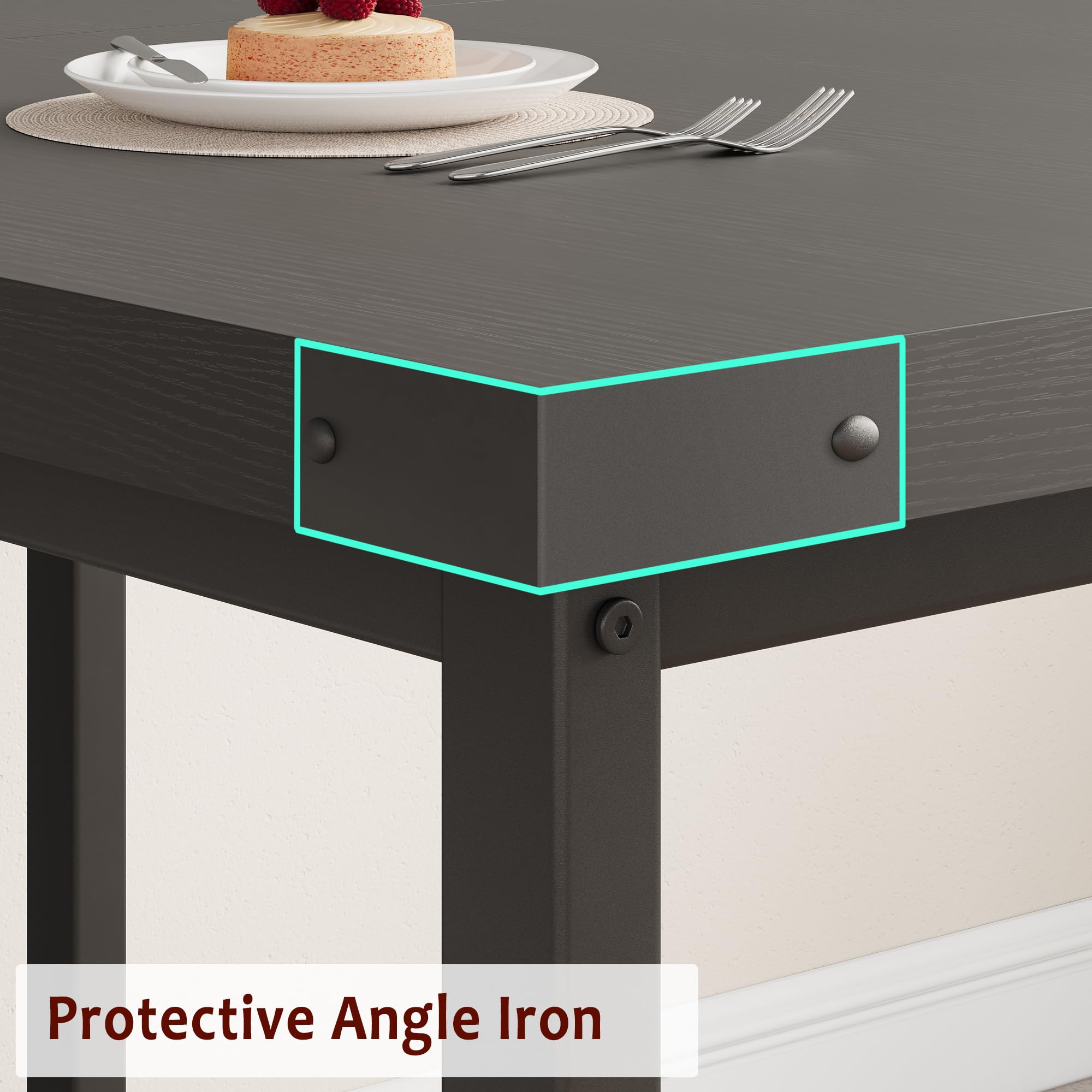 63" Extendable Dining Table Set with Upholstered Benches