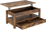 Coffee Table, Lift Top Coffee Table with Drawers and Hidden Compartment