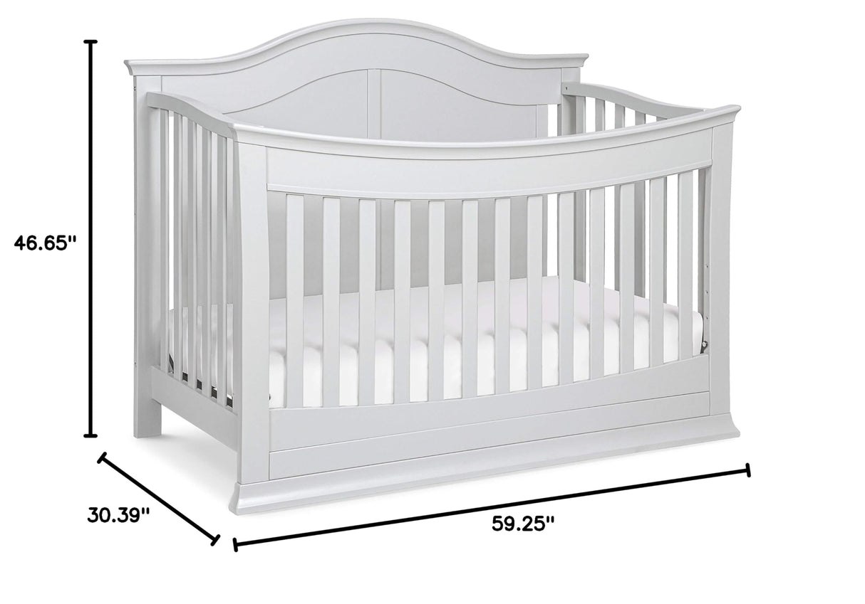 Meadow 4-in-1 Convertible Crib in Cloud Grey, Greenguard Gold Certified