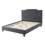 Blue Grey Polyfiber Upholstered Full Size Bed