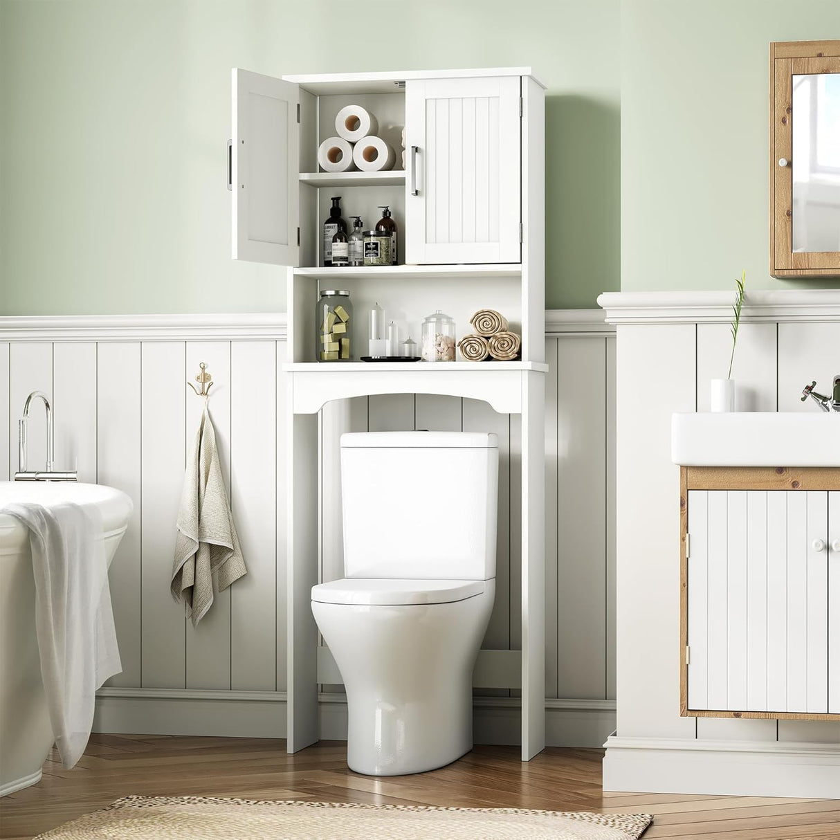 Over The Toilet Storage Cabinet, Bathroom Cabinet Over Toilet Double Door Bathroom