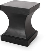 Allison Outdoor Modern Lightweight Concrete Side Table, Light Gray