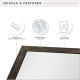 Rope Front Loaded Wall Mirror, (30x48, Blackened Oil Rubbed Bronze)